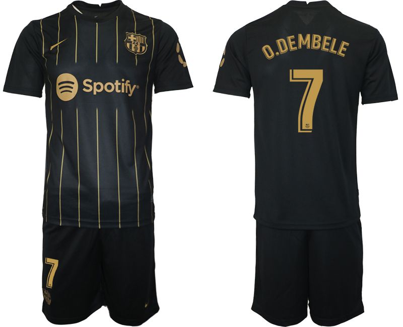 Men 2022-2023 Club Barcelona Black away #7 Soccer Jerseys